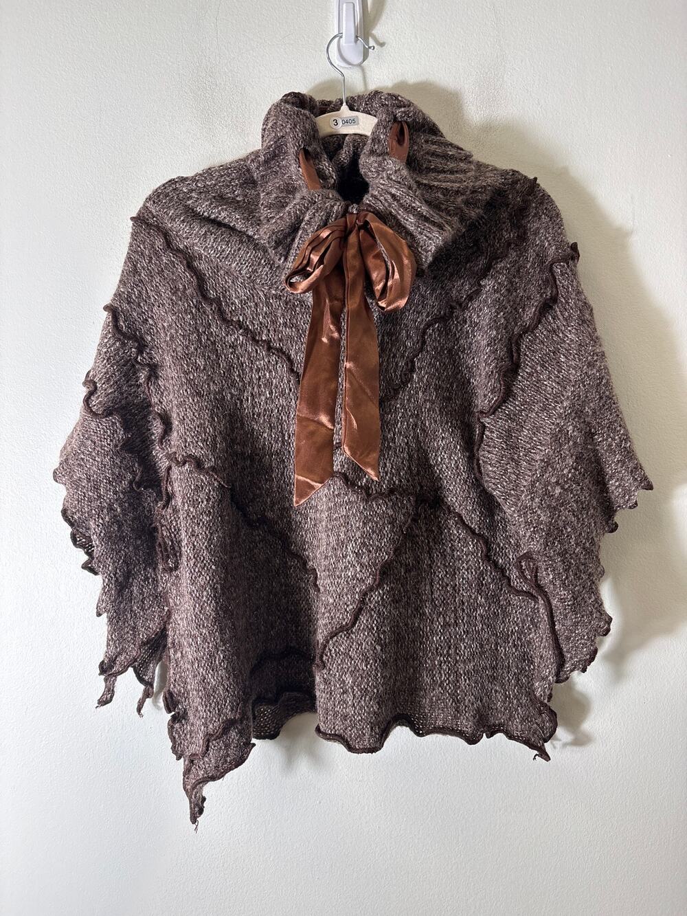 Pretty Angel Brown Short Sleeve Cowl Neck Sweater Sz L